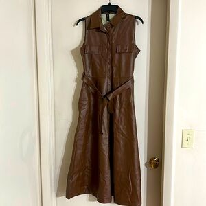Venti6 Brown faux leather dress